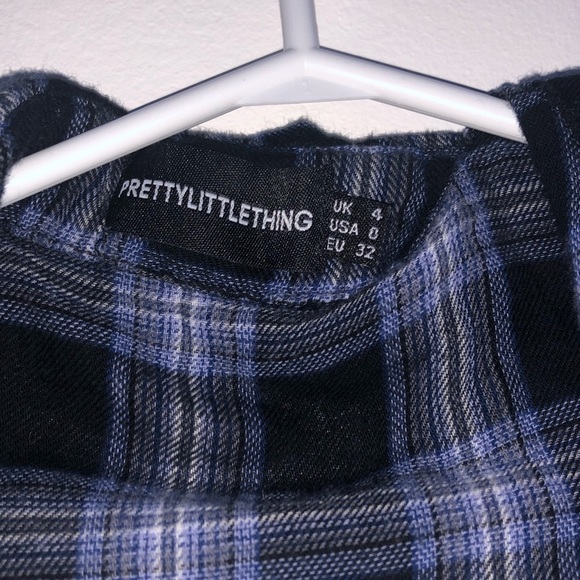 blue plaid button up🧸 - Picture 2 of 4
